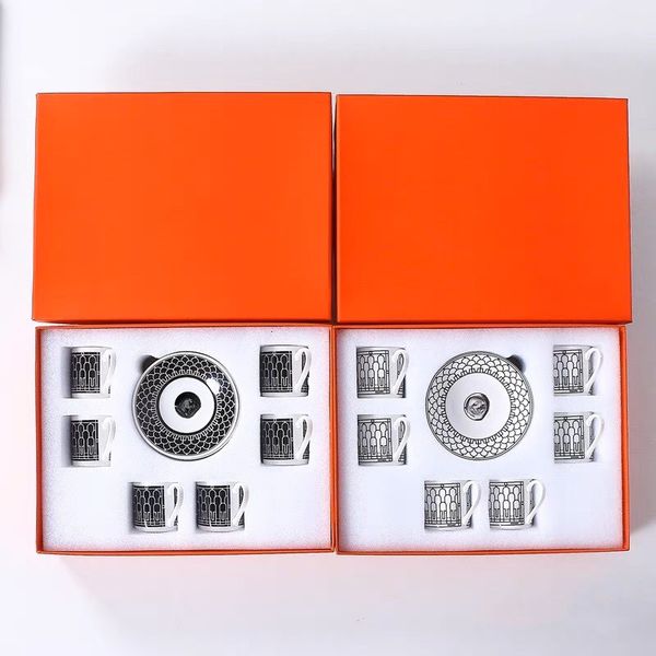 Designer and saucer set cups 6 plates 12 individual simple household afternoon tea coffee cup gift box