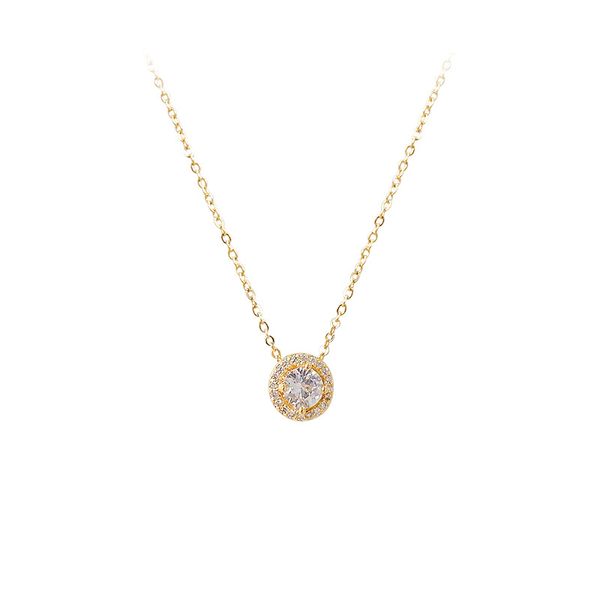 gold silver halo zircon necklace gift ready daily fashion essential eye catching jewelry 
gold silver halo zircon necklace gift ready daily fashion essential eye catching jewelry