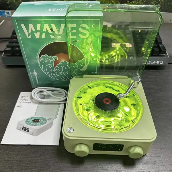 Wireless Retro Sleep Aid Speakers White Noise Bluetooth Speaker Vinyl Record Player Style Speaker Subwoofer With RGB Light 250612