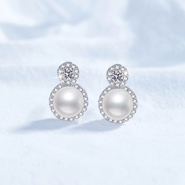 S925 Sterling Silver Stud Earrings, Women's 20-Point Moissanite Earrings, Princess Style Round Cluster Freshwater Pearl Studs, High-End Fashion Earrings, Wholesale
S925 Sterling Silver Stud Earrings, Women's 20-Point Moissanite Earrings, Princess Style Round Cluster Freshwater Pearl Studs, High-End Fashion Earrings, Wholesale