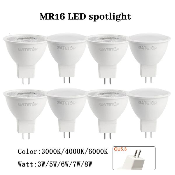 10PCS MR16 Bulb GU5.3 Spotlight Lampada LED AC 110V 220V 12V Bombillas Spot Light Replace The 50W Halogen Lamp Home Derection 250609