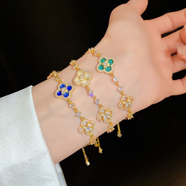 Golden Clover Bracelets Women Birthday Bracelet Flower Crystal Bangle Designer Bracelet Gift Jewelry
Golden Clover Bracelets Women Birthday Bracelet Flower Crystal Bangle Designer Bracelet Gift Jewelry
