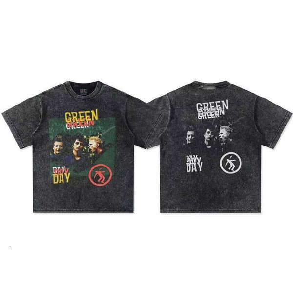 2025 Spring/Summer Series Old 280g Cotton Short Sleeve Green Rock Band Heavy Wash American Style Printed T-Shirt, White short sleeve
2025 Spring/Summer Series Old 280g Cotton Short Sleeve Green Rock Band Heavy Wash American Style Printed T-Shirt, White short sleeve