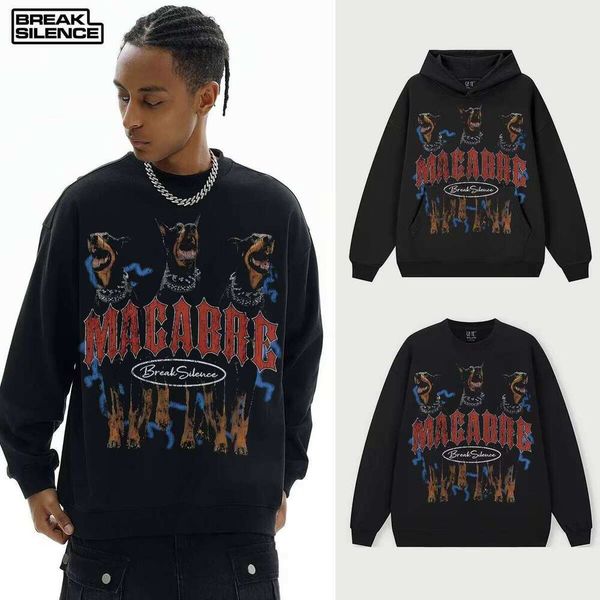 Hellhound American Solid Color Hooded Sweatshirt Unisex Cross-Border Autumn Winter Heavy Collar, Black crew neck sweatshirt
Hellhound American Solid Color Hooded Sweatshirt Unisex Cross-Border Autumn Winter Heavy Collar, Black crew neck sweatshirt