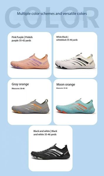 New outdoor wading shoes for creek crossing, quick-drying and lightweight beach shoes, barefoot five-toe sports shoes for travel, diving, suitable for both men and women., Gray-orange
New outdoor wading shoes for creek crossing, quick-drying and lightweight beach shoes, barefoot five-toe sports shoes for travel, diving, suitable for both men and women., Gray-orange