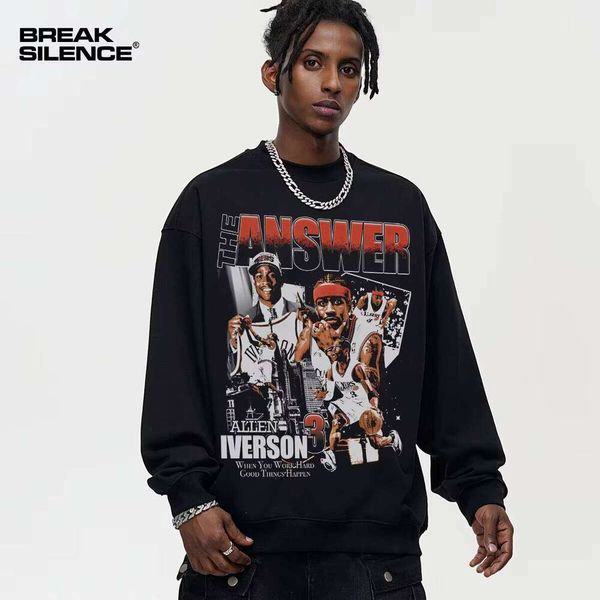 Iverson Direct Print Pullover Sweatshirt 100% Cotton 280g Heavy Brand Unisex Fashion, Black crew neck sweatshirt
Iverson Direct Print Pullover Sweatshirt 100% Cotton 280g Heavy Brand Unisex Fashion, Black crew neck sweatshirt
