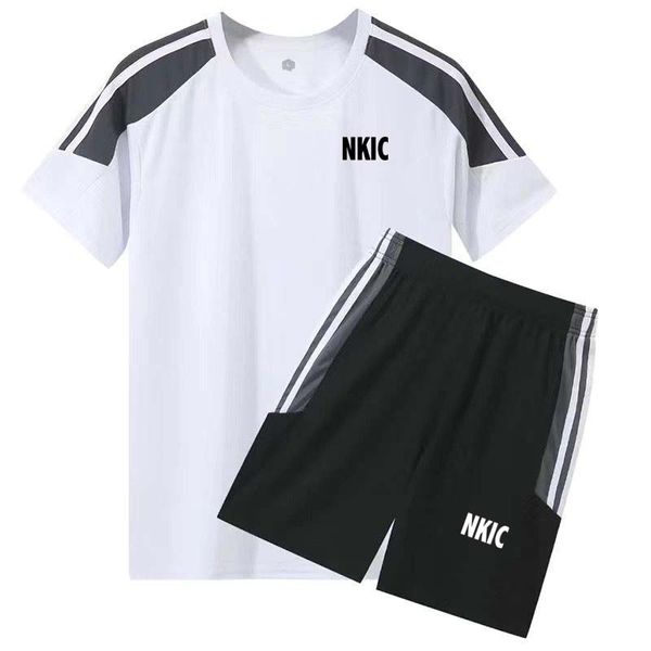 Sports suit Brand men's summer short sleeved quick drying running clothes basketball football summer training fitness clothes morning, White
Sports suit Brand men's summer short sleeved quick drying running clothes basketball football summer training fitness clothes morning, White