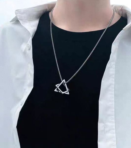 Metaphysical energy Necklace Women Designer Jewelry White Gold Triangles And Squares Combination Pendant Necklace Men titanium steel Bijoux Luxe Gift
Metaphysical energy Necklace Women Designer Jewelry White Gold Triangles And Squares Combination Pendant Necklace Men titanium steel Bijoux Luxe Gift