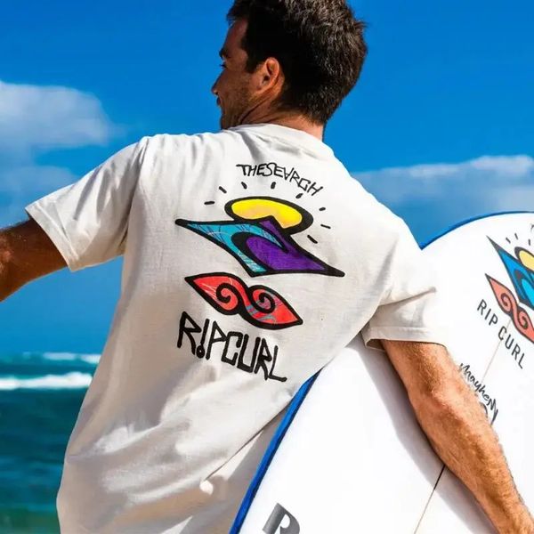Summer T Shirts RIPCURL SEARCH Sports Fashion Shortsleeved Casual Loose Tops Seaside Tshirt Unisex