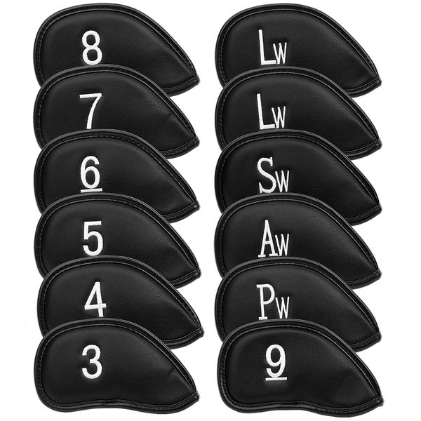 12PCSSet Exquisite PU Golf Club Iron Head Covers Protector Golf Head cover Sets Iron Club Head Cover Accessories 250617