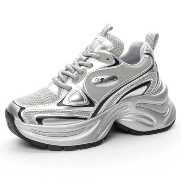 shining galaxy dad shoes 2025 spring sports shoes new womens thick soled tall silver shoes, Silvery
shining galaxy dad shoes 2025 spring sports shoes new womens thick soled tall silver shoes, Silvery