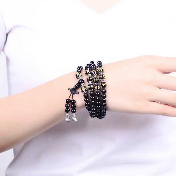 Safety Obsidian Bracelet Chains for Women Men Jewelry 108 Buddha High-Density Multi-Circle Designer Bracelet Ward off Evil And Keep Peace Bracelet bijux Luxe Gift
Safety Obsidian Bracelet Chains for Women Men Jewelry 108 Buddha High-Density Multi-Circle Designer Bracelet Ward off Evil And Keep Peace Bracelet bijux Luxe Gift