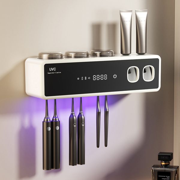 Smart Toothbrush Sanitizer Rack Drying UV Sterilization Toothpaste Dispenser Bathroom Storage Shelf
Smart Toothbrush Sanitizer Rack Drying UV Sterilization Toothpaste Dispenser Bathroom Storage Shelf