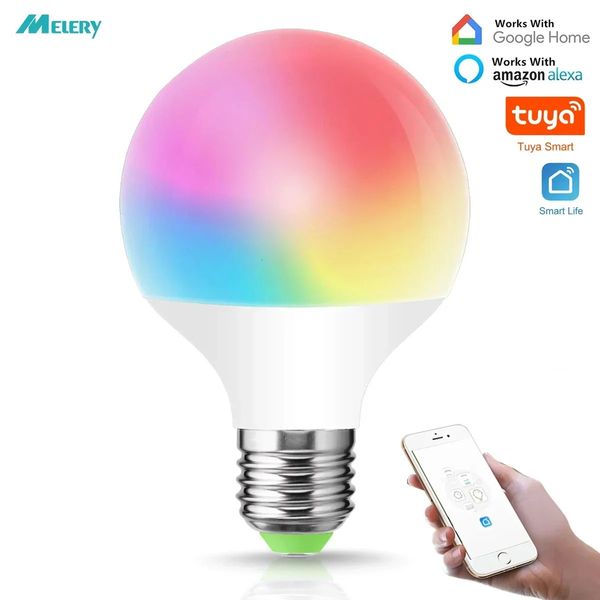 Wifi Smart E27 LED Light Bulb G95 12W 1074lm Equivalen 100-240V Warm RGB Colour Changing Spot Lamp Alexa Google Home 250617