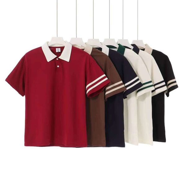 Summer Fashion College Style 210g 100% Cotton Short Sleeve Color Block T-Shirt, Navy blue in apricot color 
Summer Fashion College Style 210g 100% Cotton Short Sleeve Color Block T-Shirt, Navy blue in apricot color