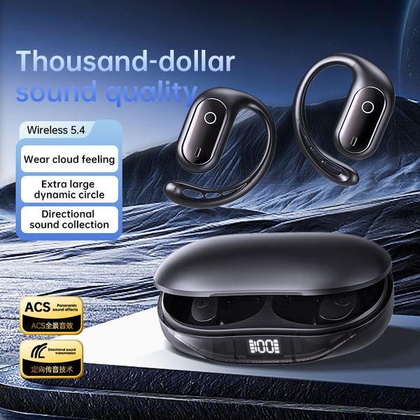Hot selling AI intelligent translation with electric quantity display hanging ear OWS non in ear noise reduction wireless Bluetooth gaming headphones, Black
Hot selling AI intelligent translation with electric quantity display hanging ear OWS non in ear noise reduction wireless Bluetooth gaming headphones, Black