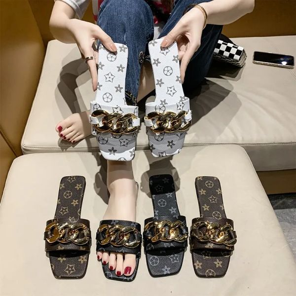 Free Shipping 2025 new slides designer Slippers womans flat sandals Peep Toe Metal Chain shoes Indoor home outdoor women, Color 1
Free Shipping 2025 new slides designer Slippers womans flat sandals Peep Toe Metal Chain shoes Indoor home outdoor women, Color 1