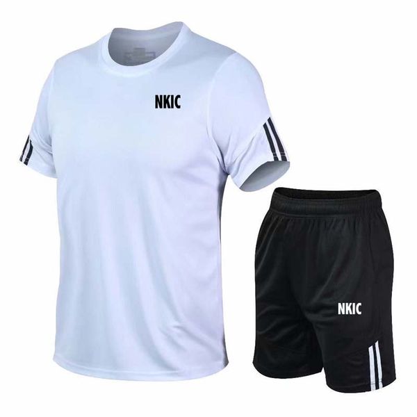 Men's Tracksuits Summer Casual Brand Sports Short Sleeve Suit letter Printed Round Neck T Shirt Drawstring Pocket Shorts Suit, White 1
Men's Tracksuits Summer Casual Brand Sports Short Sleeve Suit letter Printed Round Neck T Shirt Drawstring Pocket Shorts Suit, White 1