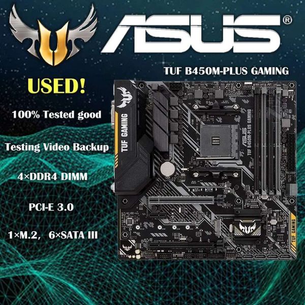 Asus TUF B450M-Plus Gaming AMD Ryzen 2 AM4 DDR4 HDMI DVI-D M.2 mATX Motherboard