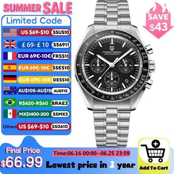 PAGANI DESIGN 2025 New Men's Watches Top Luxury Quartz Watch For Men Auto Date Speed Chronograph AR Sapphire Mirror Wrist watch, Two colour white
PAGANI DESIGN 2025 New Men's Watches Top Luxury Quartz Watch For Men Auto Date Speed Chronograph AR Sapphire Mirror Wrist watch, Two colour white