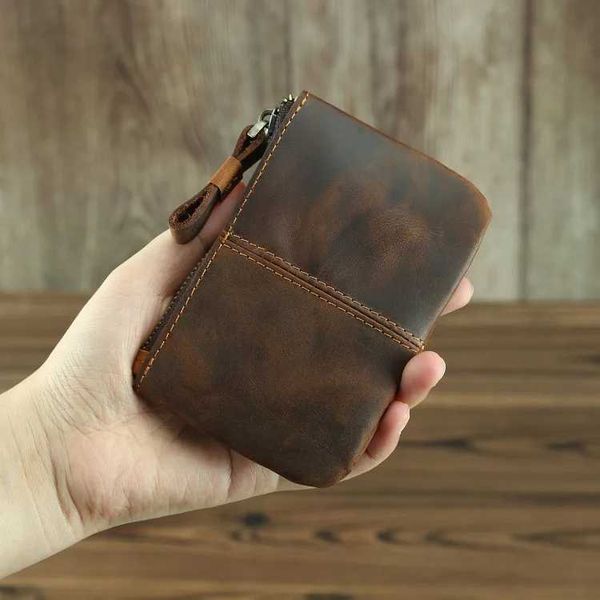 Newsbirds Genuine Leather Short Wallet For Coins Men Women Coin Purse Card Hold…