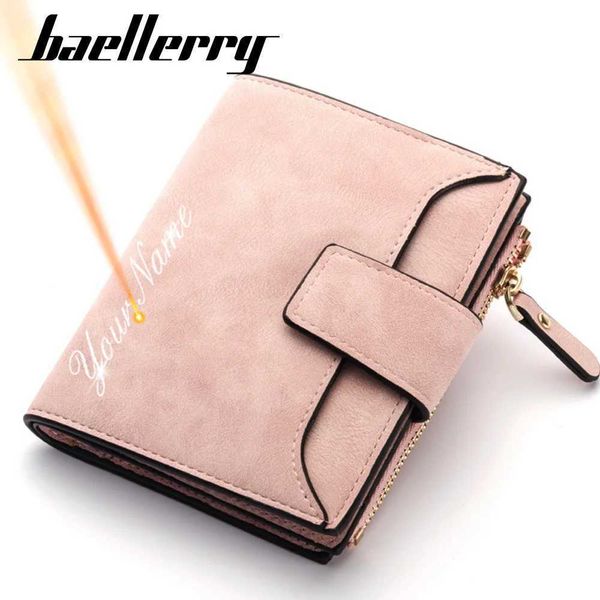 2022 Fashion Women Wallets Free Name Engraving New Small Wallets Zipper PU Leat…