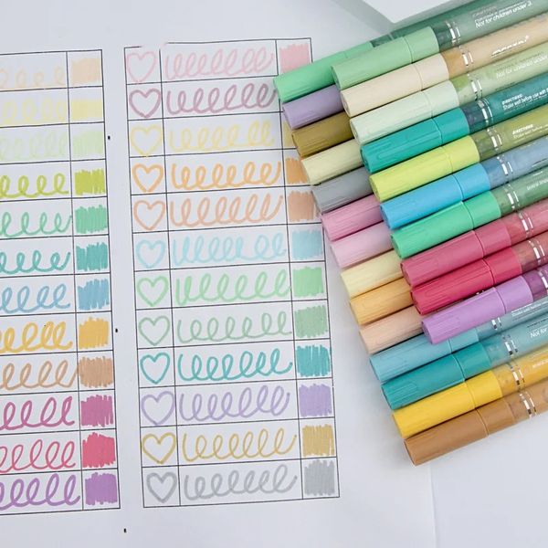 24 colors Morandi Acrylic Paint Markers - Waterproof Water-Based Ceramic Pens for DIY Hand Painting Crafts Art Supplies 250617BJ