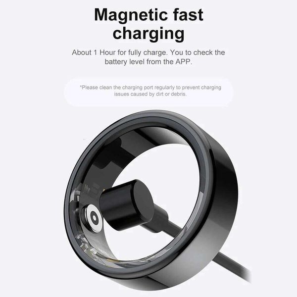 R02 Smart Ring Military Grade Titanium Steel Shell Health Monitoring IP68 & 3ATM Waterproof Multi-sport Modes