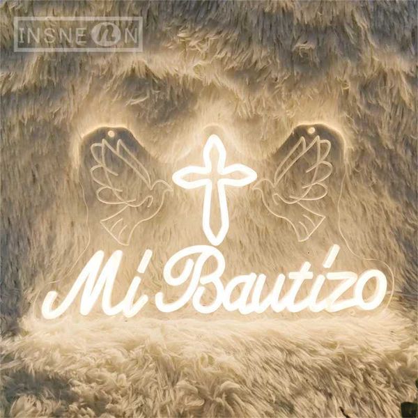 My Baptism Neon LED Sign Warm White 3D Carving Style Celebration Decor Baptism Art Wall Light Event Decoration 5V USB Neon Signs X250623