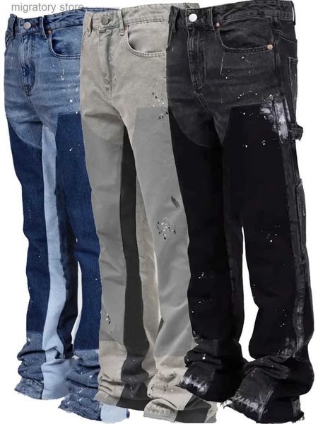 Y2K Jeans Men Paint…
