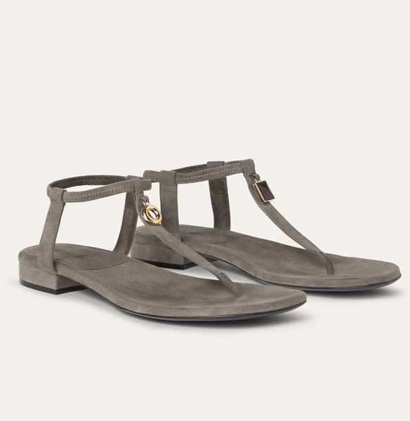 Summer Fashion Women Mindil Sandals Shoes Soft Suede Leather Slide Flats Black Grey Flip Flops Woman Lady Comfort Beach Walking EU35-40