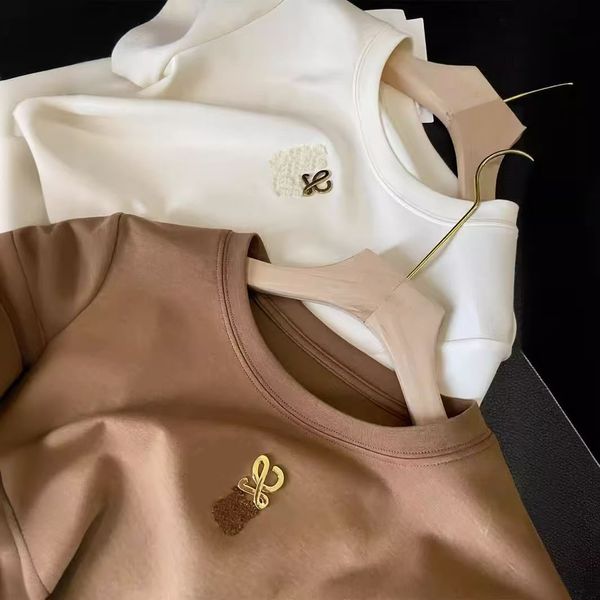 Heavy Industry Mao Jinxiu T-shirt with short sleeves and round neck Women's New Summer Loose Half Shirt ins Leisure Short Sleeve, Brown
Heavy Industry Mao Jinxiu T-shirt with short sleeves and round neck Women's New Summer Loose Half Shirt ins Leisure Short Sleeve, Brown