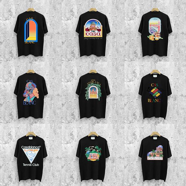 T Shirts Designer Casasblancas Shirt Summer Fashion Round Neck Sweat Absorbing Short Sleeves Shirt Men Women Casas Blancas T Shirt S-2XL