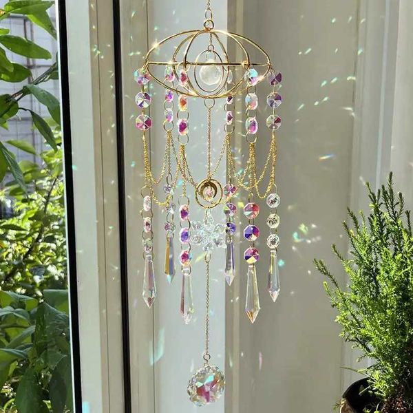 Crystal Sun Catcher Hanging Crystals Stained Glass Sun-catcher Outdoor Decor Rainbow Maker Prism Garden Decoration X250627