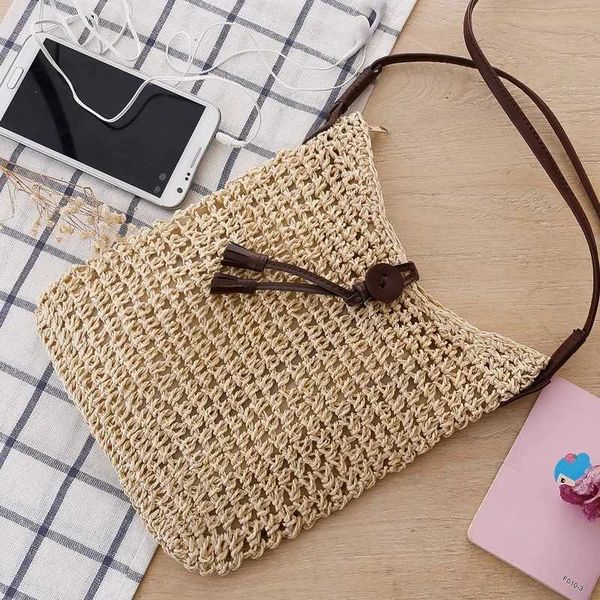 Travel Female Shoulder Tote Beach Rattan Bag Hand Woven Str…
