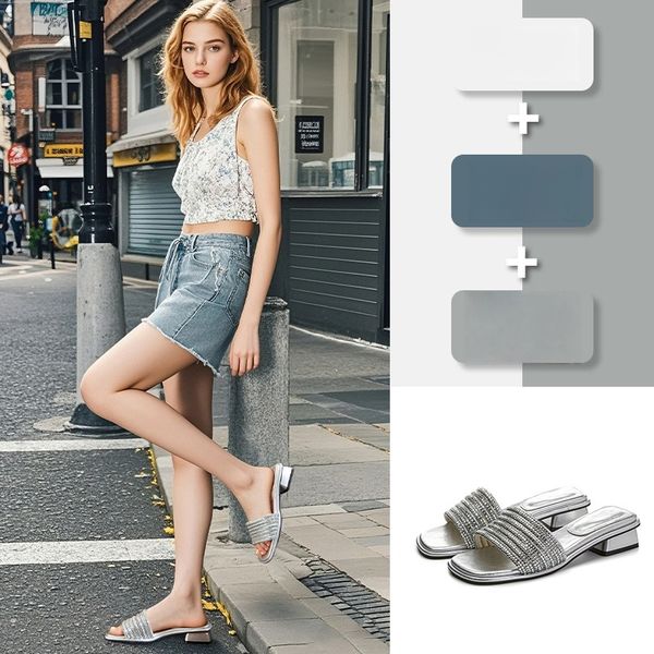 chic seasonal release female casual highheeled thong straps enhanced by shimmering elements, Beige
chic seasonal release female casual highheeled thong straps enhanced by shimmering elements, Beige