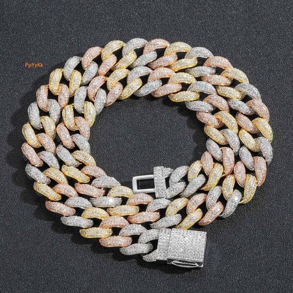 Hip Hop 15mm Bubble Chain Three Color Cuban Chain VVS Moissanite Luxury Trendy Brand Pass the diamond tester
Hip Hop 15mm Bubble Chain Three Color Cuban Chain VVS Moissanite Luxury Trendy Brand Pass the diamond tester