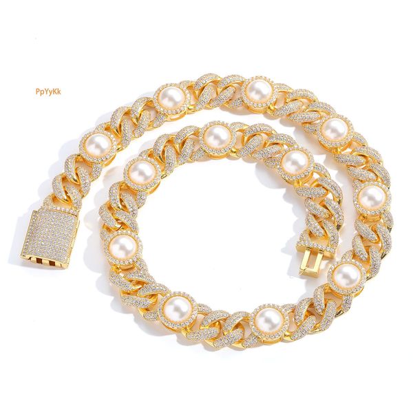 Luxury Moissanite 15mm Pearl Cuban Chain Real Gold Plated Iced Out Hip Hop Men's Necklace Pass the diamond tester
Luxury Moissanite 15mm Pearl Cuban Chain Real Gold Plated Iced Out Hip Hop Men's Necklace Pass the diamond tester