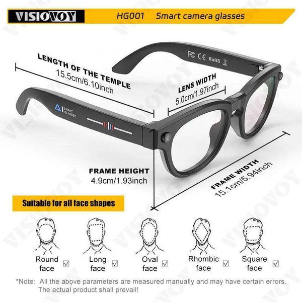 New Smart Glasses Wireless Bluetooth Call Camera Video Sunglasses Voice Assistant Waterproof Intelligent Charging Lenes Glass Meta Glasses