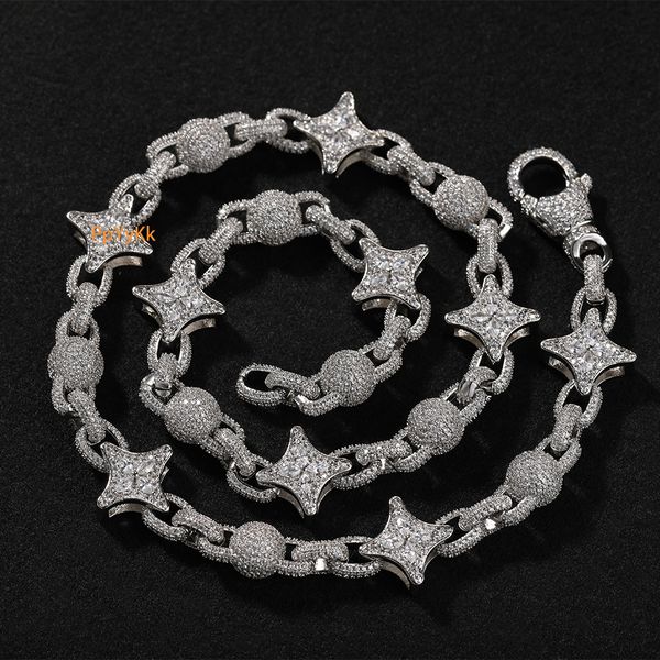 Luxury Jewelry Fashion Hip Hop New Arrival Silver Four Pointed Star Bead Chain Luxury Minimalist Small Batch VVS Moissanite Iced Out Trendy Men's Necklace
Luxury Jewelry Fashion Hip Hop New Arrival Silver Four Pointed Star Bead Chain Luxury Minimalist Small Batch VVS Moissanite Iced Out Trendy Men's Necklace
