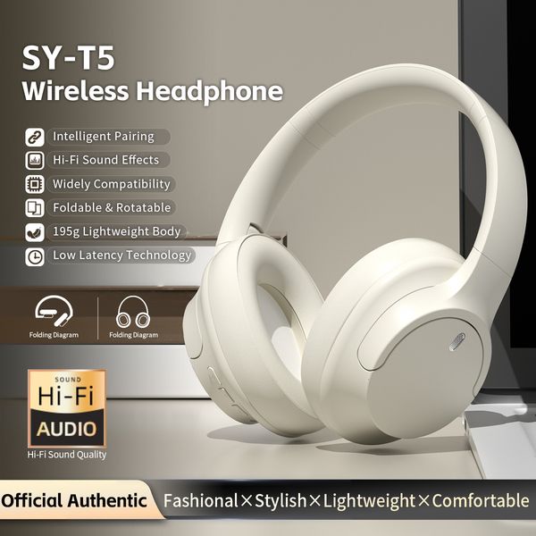 Bluetooth Headphones New Model with Built-in Microphone, TF Card Slot, Foldable, Comfortable Over-Ear Design