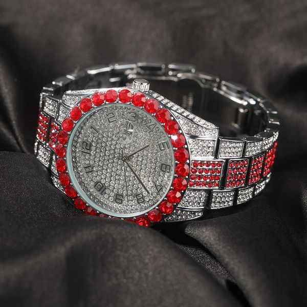 Luxury Jewelry VVS Moissanite High Quality New Iced Out Red Fashion Watch Round Big Dial Mechanical Pass the diamond tester, Silver red diamond
Luxury Jewelry VVS Moissanite High Quality New Iced Out Red Fashion Watch Round Big Dial Mechanical Pass the diamond tester, Silver red diamond