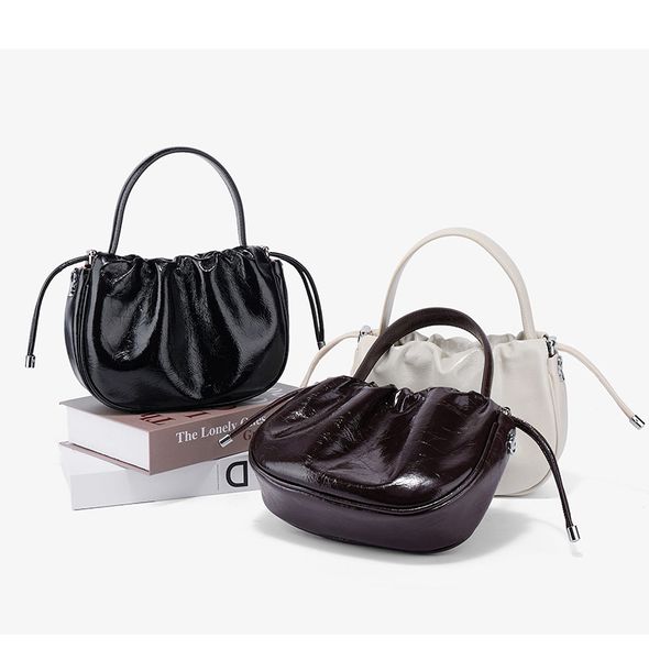 Womens Luxury Cracked Grain Leather Crescent Moon Shoulder Bag - Versatile Small Handbag for Everyday Use, Black
Womens Luxury Cracked Grain Leather Crescent Moon Shoulder Bag - Versatile Small Handbag for Everyday Use, Black