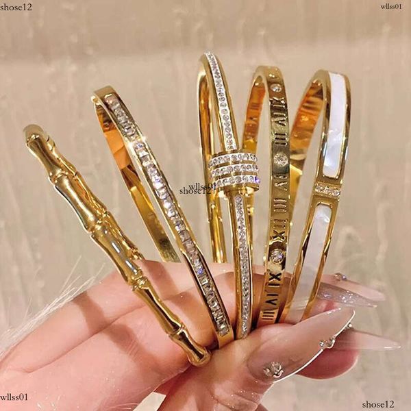Waterproof Matte Jewelry Gold-Plated sterling silver Multiple Women's Full moissanite chain Bracelets