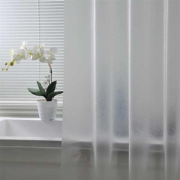 Nordic Plastic Waterproof PEVA Shower Curtain Translucent Thickened Bath Curtains Frosted Atmosphere Partition Plastic Curtain 201127