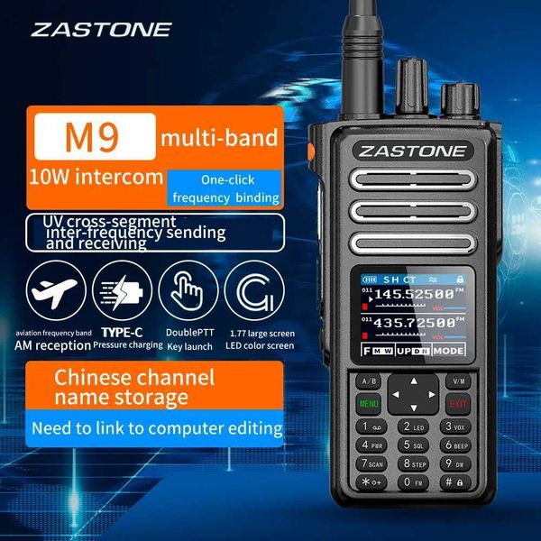 ZASTONE M9 10W Walkie Talkie Ham Amateur 2 Way Radio AM Air Aviation Band High Power WalkieTalkie CTCSS FM RadioXJ250928