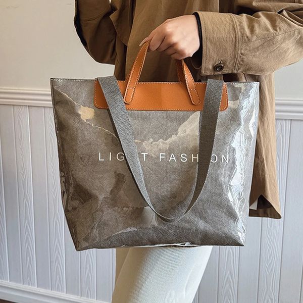 Fashion Shoulder Handbag Women Large Capacity Tote Bag Dupont Paper Bag Wearresistant Waterproof Shopping Bag Travel Storagebag 250926BJ