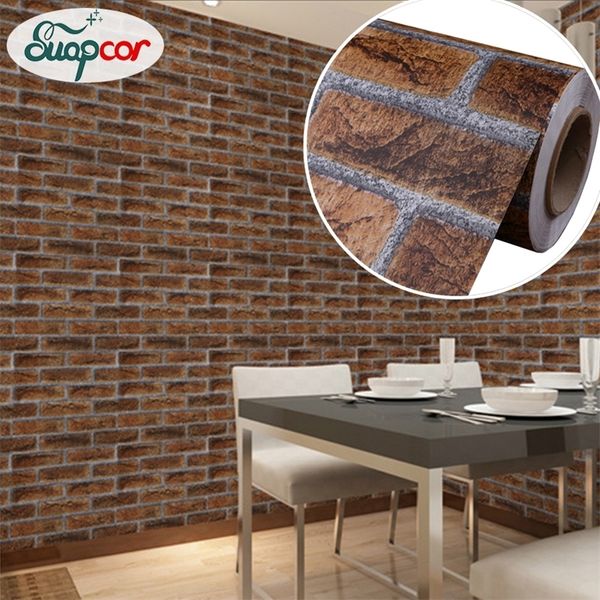 0.4x3M Self Adhesive Wall Sticker Brick Pattern Background Wall Waterproof Decorative Film Home Kitchen Restaurant Bar Wallpaper 210308