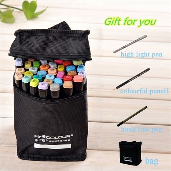 Finecolour EF102 Double-headed Soft Brush Professional Sketch Drawing Art Markers Pen 201125