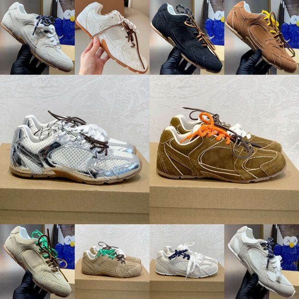 Designer Casual Shoes Women Men Suede Lace Up Sneakers Classic White Mesh Shoe …